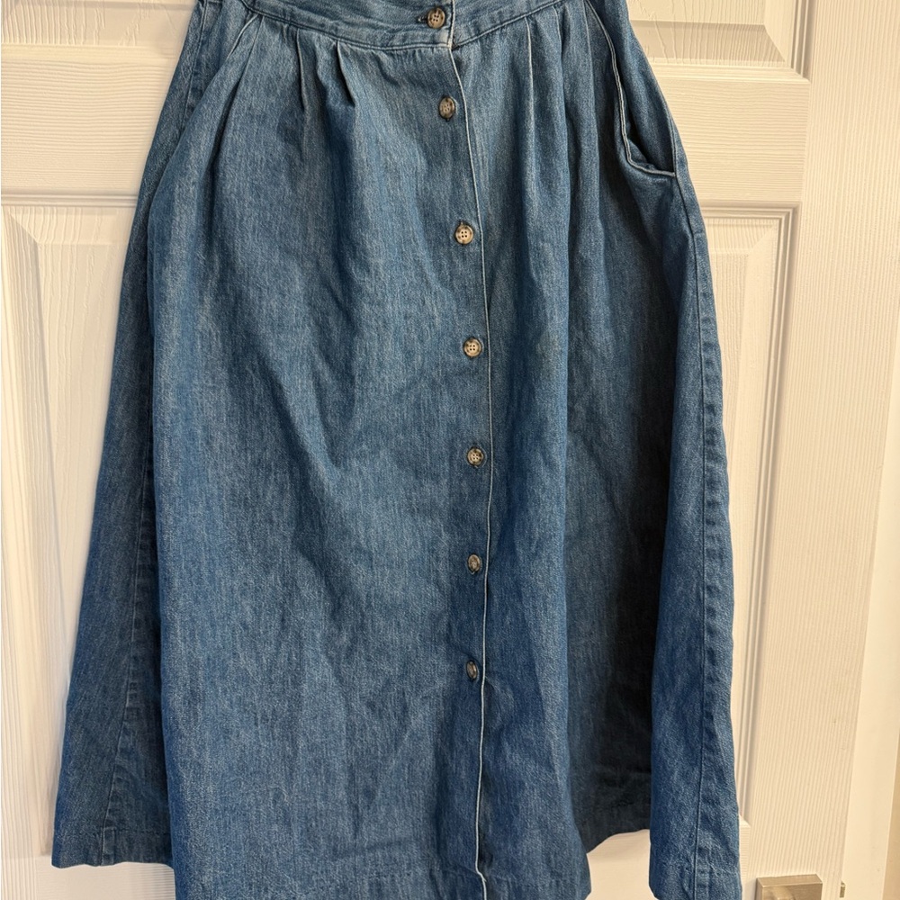 Manor House Size 5Y Blue Denim Button-Down Skirt